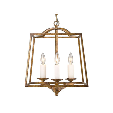 Golden Lighting 3072-3P GG Athena 3 Light Pendant - Crescent Harbor