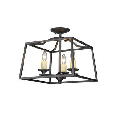 Golden Lighting 3072-SF 3 Light Semi-flush - Crescent Harbor