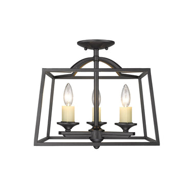 Golden Lighting 3072-SF 3 Light Semi-flush - Crescent Harbor