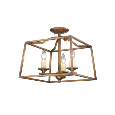 Golden Lighting 3072-SF 3 Light Semi-flush - Crescent Harbor