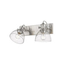 Golden Lighting 3118-BA2-SD Hines 2 Light Bath Vanity in Seeded Glass - Crescent Harbor