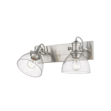 Golden Lighting 3118-BA2-SD Hines 2 Light Bath Vanity in Seeded Glass - Crescent Harbor