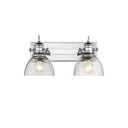 Golden Lighting 3118-BA2-SD Hines 2 Light Bath Vanity in Seeded Glass - Crescent Harbor