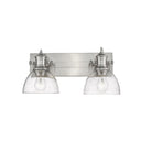 Golden Lighting 3118-BA2-SD Hines 2 Light Bath Vanity in Seeded Glass - Crescent Harbor