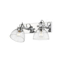 Golden Lighting 3118-BA2-SD Hines 2 Light Bath Vanity in Seeded Glass - Crescent Harbor