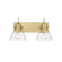 Golden Lighting 3118-BA2-SD Hines 2 Light Bath Vanity in Seeded Glass - Crescent Harbor