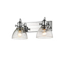 Golden Lighting 3118-BA2-SD Hines 2 Light Bath Vanity in Seeded Glass - Crescent Harbor