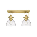 Golden Lighting 3118-BA2-SD Hines 2 Light Bath Vanity in Seeded Glass - Crescent Harbor