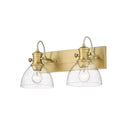Golden Lighting 3118-BA2-SD Hines 2 Light Bath Vanity in Seeded Glass - Crescent Harbor