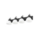 Golden Lighting 3118-BA4 BLK-SD Hines 4 Light Bath Vanity in Matte Black with Seeded Glass - Crescent Harbor
