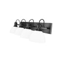 Golden Lighting 3118-BA4 BLK-SD Hines 4 Light Bath Vanity in Matte Black with Seeded Glass - Crescent Harbor