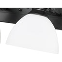 Golden Lighting 3118-BA4 BLK-SD Hines 4 Light Bath Vanity in Matte Black with Seeded Glass - Crescent Harbor
