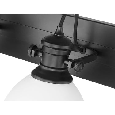 Golden Lighting 3118-BA4 BLK-SD Hines 4 Light Bath Vanity in Matte Black with Seeded Glass - Crescent Harbor