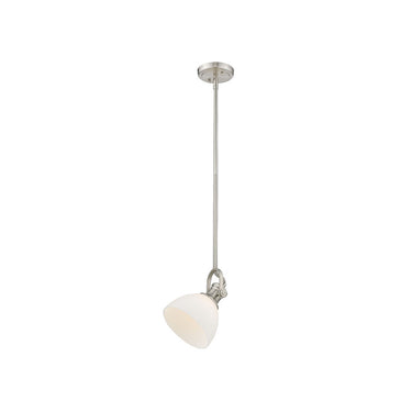 Golden Lighting 3118-M1L Hines Mini Pendant with Opal Glass - Crescent Harbor