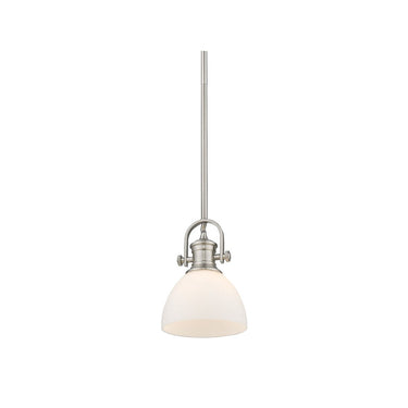 Golden Lighting 3118-M1L Hines Mini Pendant with Opal Glass - Crescent Harbor