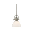 Golden Lighting 3118-M1L Hines Mini Pendant with Opal Glass - Crescent Harbor