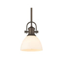 Golden Lighting 3118-M1L Hines Mini Pendant with Opal Glass - Crescent Harbor