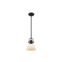 Golden Lighting 3118-M1L Hines Mini Pendant with Opal Glass - Crescent Harbor
