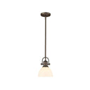 Golden Lighting 3118-M1L Hines Mini Pendant with Opal Glass - Crescent Harbor