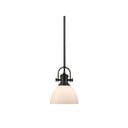 Golden Lighting 3118-M1L Hines Mini Pendant with Opal Glass - Crescent Harbor