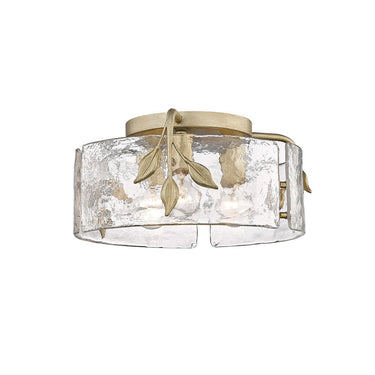 Golden Lighting 3160-FM WG-HWG 3-Light Flush Mount - Crescent Harbor