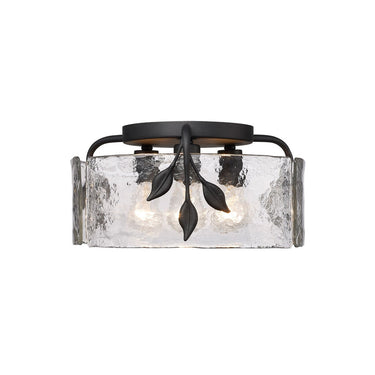 Golden Lighting 3160-FM WG-HWG 3-Light Flush Mount - Crescent Harbor