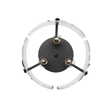 Golden Lighting 3160-FM WG-HWG 3-Light Flush Mount - Crescent Harbor