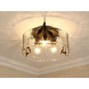 Golden Lighting 3160-FM WG-HWG 3-Light Flush Mount - Crescent Harbor