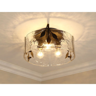 Golden Lighting 3160-FM WG-HWG 3-Light Flush Mount - Crescent Harbor