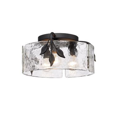 Golden Lighting 3160-FM WG-HWG 3-Light Flush Mount - Crescent Harbor