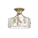 Golden Lighting 3160-SF WG-HWG 3-Light Semi-Flush - Crescent Harbor
