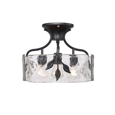 Golden Lighting 3160-SF WG-HWG 3-Light Semi-Flush - Crescent Harbor