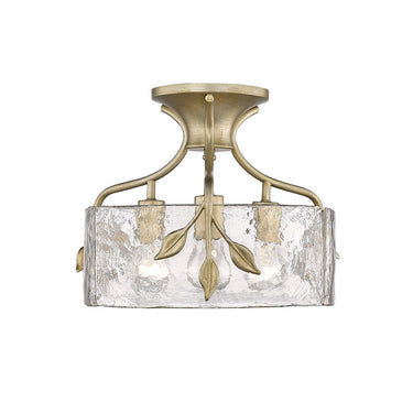 Golden Lighting 3160-SF WG-HWG 3-Light Semi-Flush - Crescent Harbor