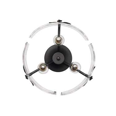 Golden Lighting 3160-SF WG-HWG 3-Light Semi-Flush - Crescent Harbor