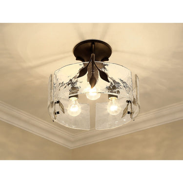 Golden Lighting 3160-SF WG-HWG 3-Light Semi-Flush - Crescent Harbor