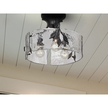Golden Lighting 3160-SF WG-HWG 3-Light Semi-Flush - Crescent Harbor