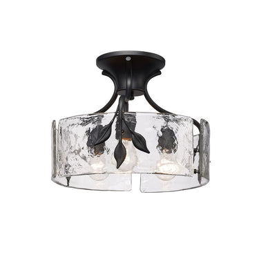 Golden Lighting 3160-SF WG-HWG 3-Light Semi-Flush - Crescent Harbor