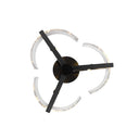 Golden Lighting 3162-3P BLK-HWG Varsha 3 Light Pendant in Matte Black with Hammered Water Glass - Crescent Harbor