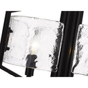 Golden Lighting 3162-3P BLK-HWG Varsha 3 Light Pendant in Matte Black with Hammered Water Glass - Crescent Harbor