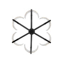 Golden Lighting 3162-6 BLK-HWG Varsha 6 Light Chandelier in Matte Black with Hammered Water Glass - Crescent Harbor