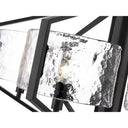 Golden Lighting 3162-6 BLK-HWG Varsha 6 Light Chandelier in Matte Black with Hammered Water Glass - Crescent Harbor