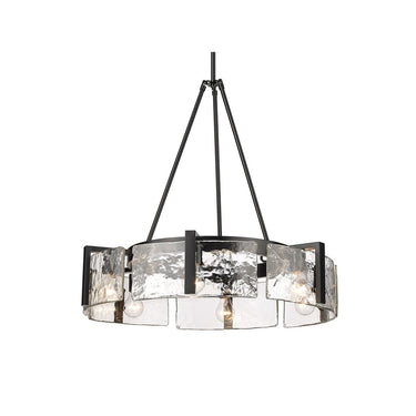 Golden Lighting 3164-6 BLK-HWG 6-Light Chandelier - Crescent Harbor