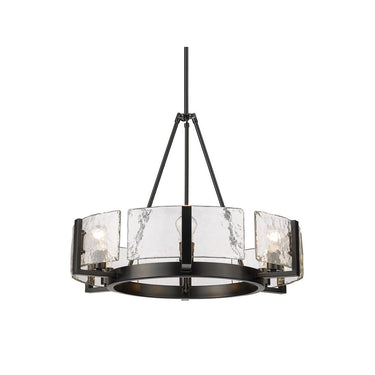 Golden Lighting 3164-6 BLK-HWG 6-Light Chandelier - Crescent Harbor