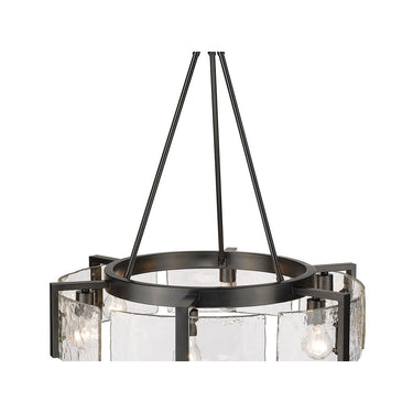 Golden Lighting 3164-6 BLK-HWG 6-Light Chandelier - Crescent Harbor
