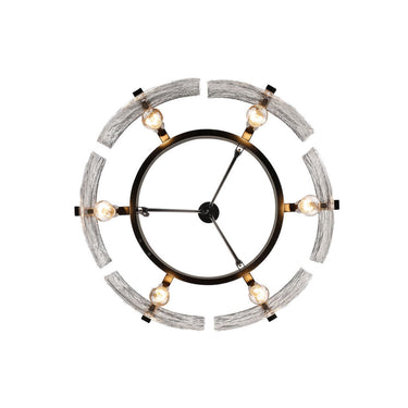 Golden Lighting 3164-6 BLK-HWG 6-Light Chandelier - Crescent Harbor