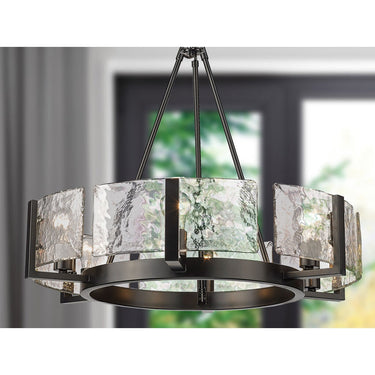 Golden Lighting 3164-6 BLK-HWG 6-Light Chandelier - Crescent Harbor