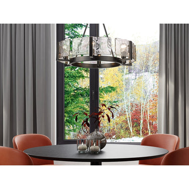 Golden Lighting 3164-6 BLK-HWG 6-Light Chandelier - Crescent Harbor