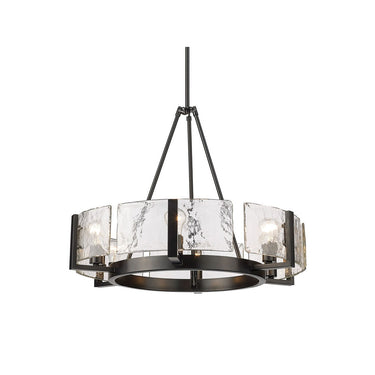 Golden Lighting 3164-6 BLK-HWG 6-Light Chandelier - Crescent Harbor