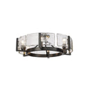 Golden Lighting 3164-6SF BLK-HWG 6-Light Semi-Flush - Crescent Harbor