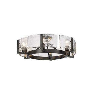 Golden Lighting 3164-6SF BLK-HWG 6-Light Semi-Flush - Crescent Harbor